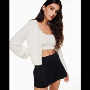 Aritzia Sunday Best Carmen Crewneck Cardigan S in white